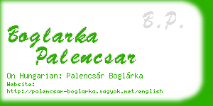 boglarka palencsar business card