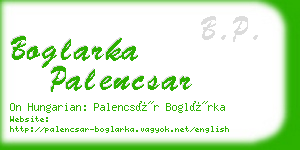 boglarka palencsar business card